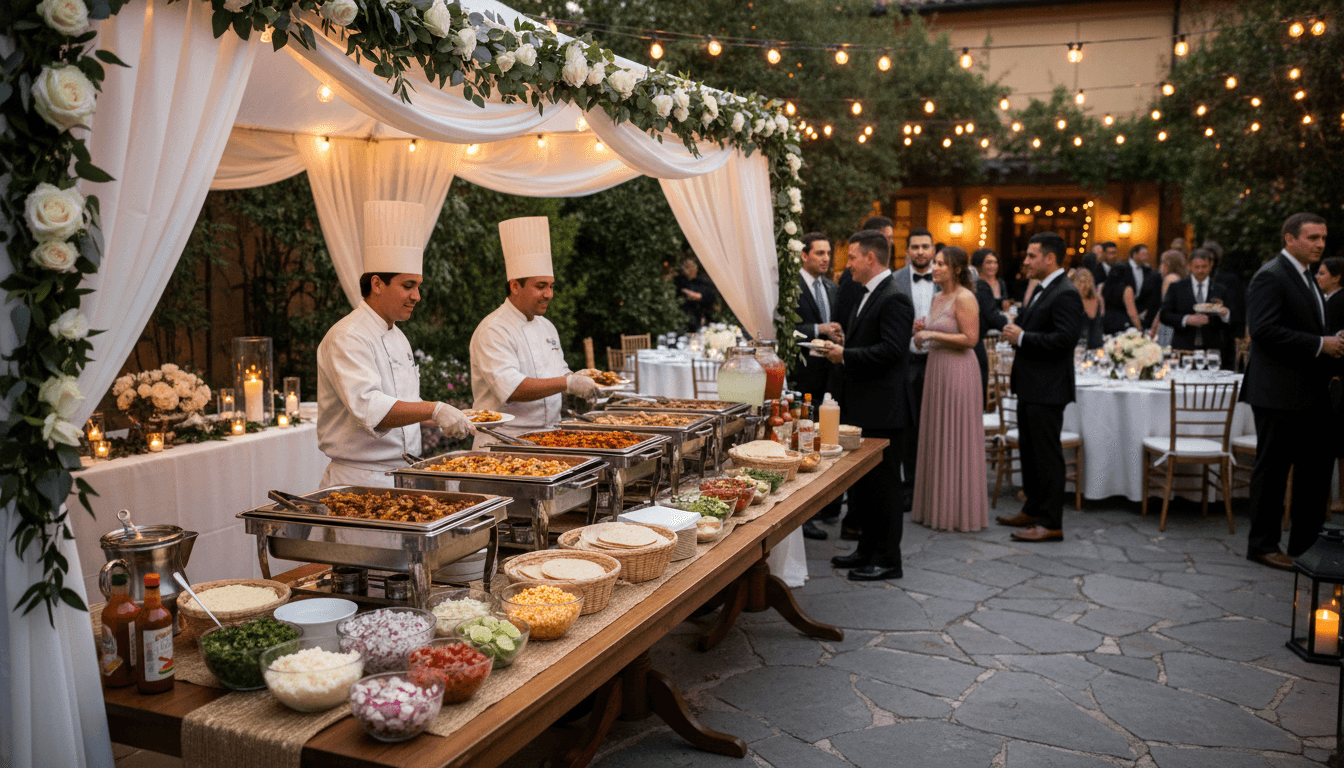 Wedding catering setup